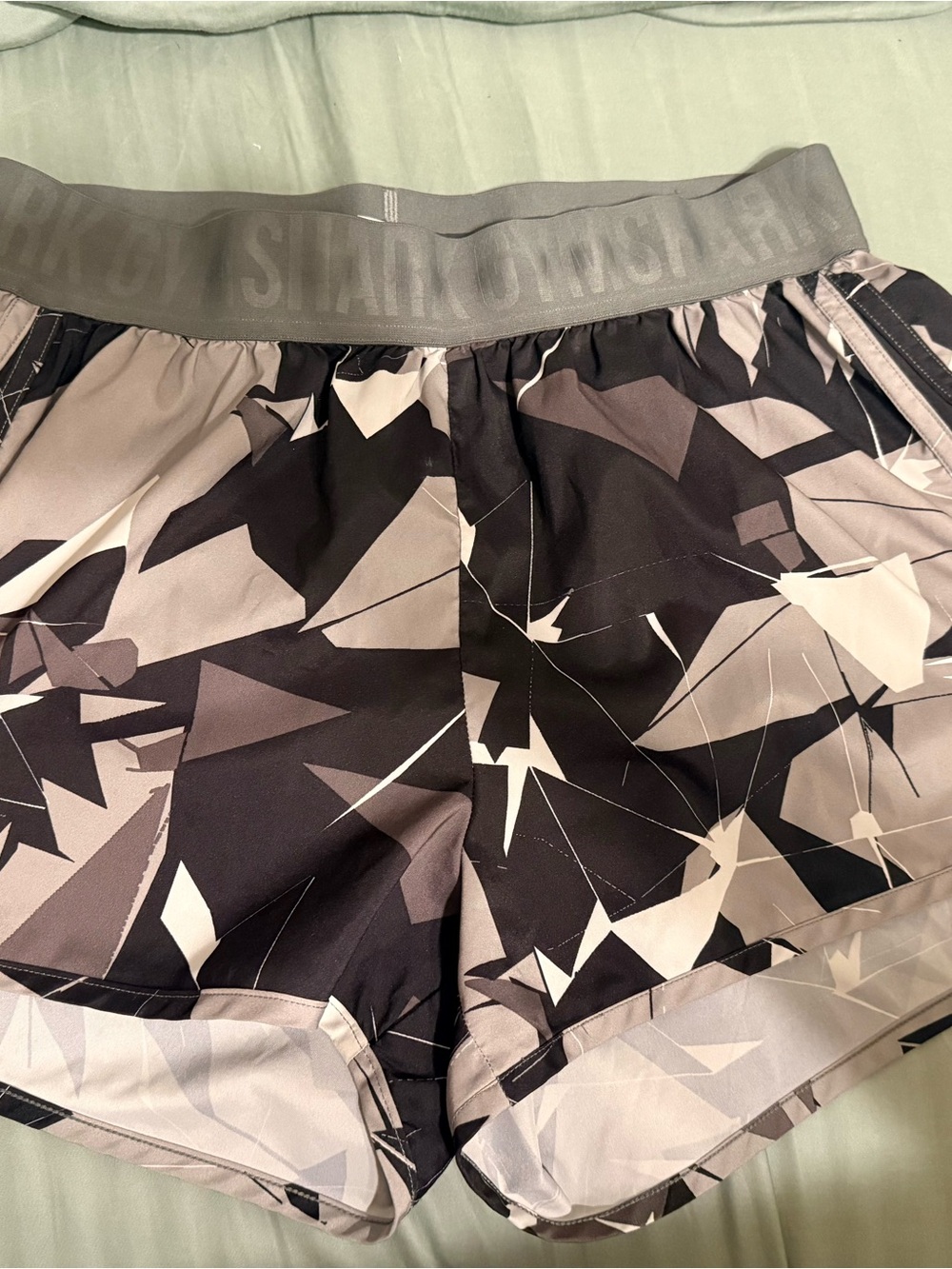 GymShark Shorts in Gray Geometric Print